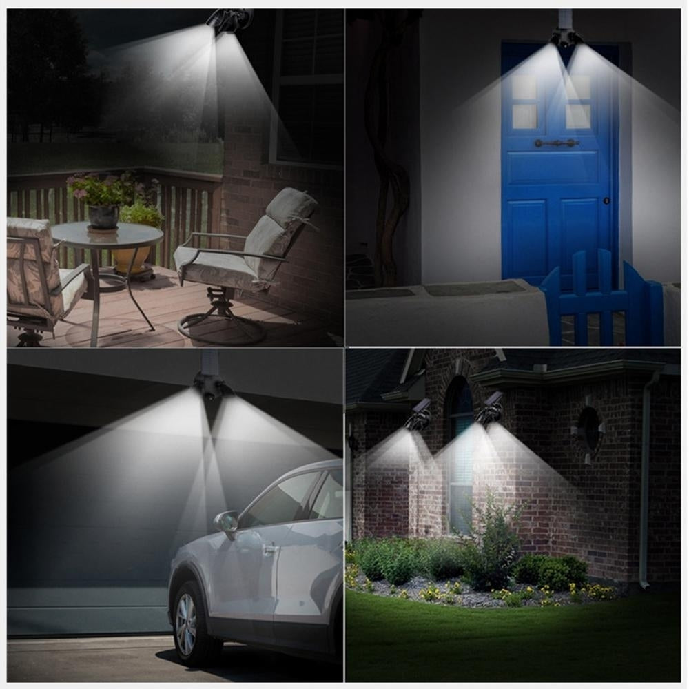 6 LED Solar PIR Motion Sensor Flood Spot Light Wall Garden Rotating Image 9