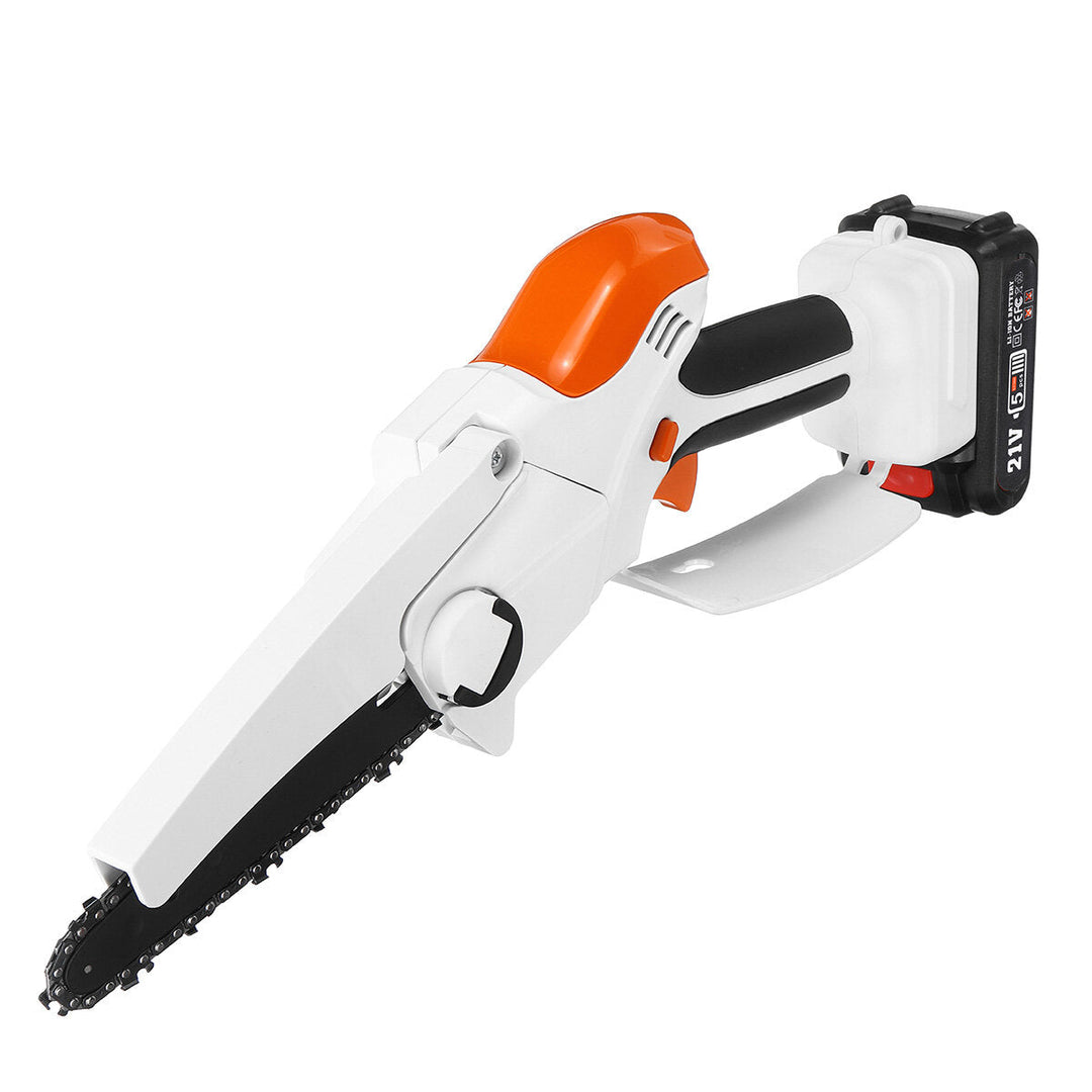 6 Inch Portable Electric Chain Saw Mini Cordless Rechargeable Woodworking Wood Cutting Tool Image 1