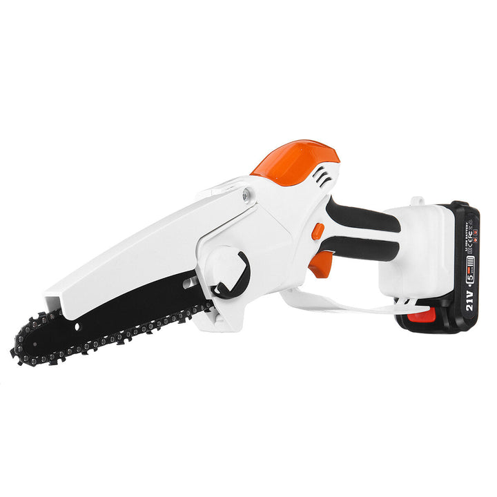 6 Inch Portable Electric Chain Saw Mini Cordless Rechargeable Woodworking Wood Cutting Tool Image 2