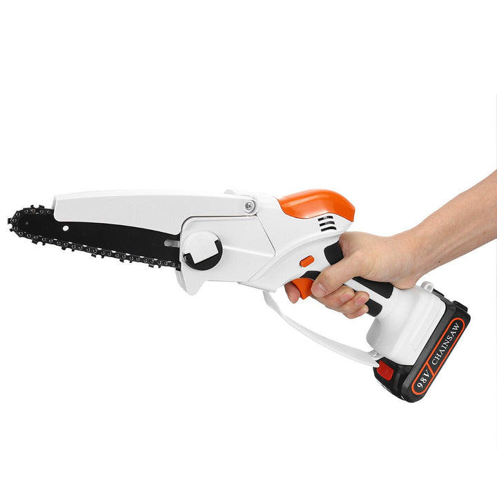 6 Inch Portable Electric Chain Saw Mini Cordless Rechargeable Woodworking Wood Cutting Tool Image 6