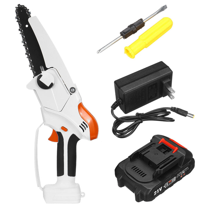 6 Inch Portable Electric Chain Saw Mini Cordless Rechargeable Woodworking Wood Cutting Tool Image 11