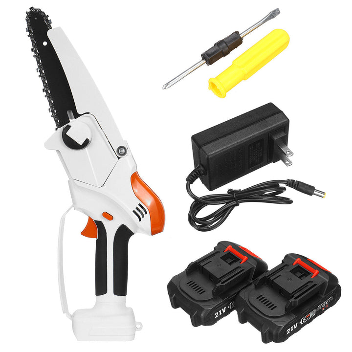 6 Inch Portable Electric Chain Saw Mini Cordless Rechargeable Woodworking Wood Cutting Tool Image 12