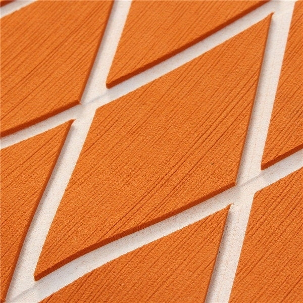 60x190cm Orange and White EVA Foam Marine Teak Sheet Flooring Synthetic Boat Decking Yacht Pad Image 4