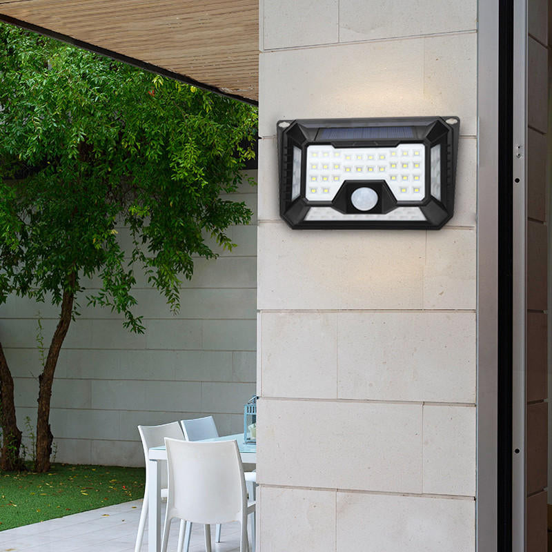 66 LED 4 Side Solar PIR Motion Sensor Wall Lamp 3 Mode Lamp Outdoor Light Image 10