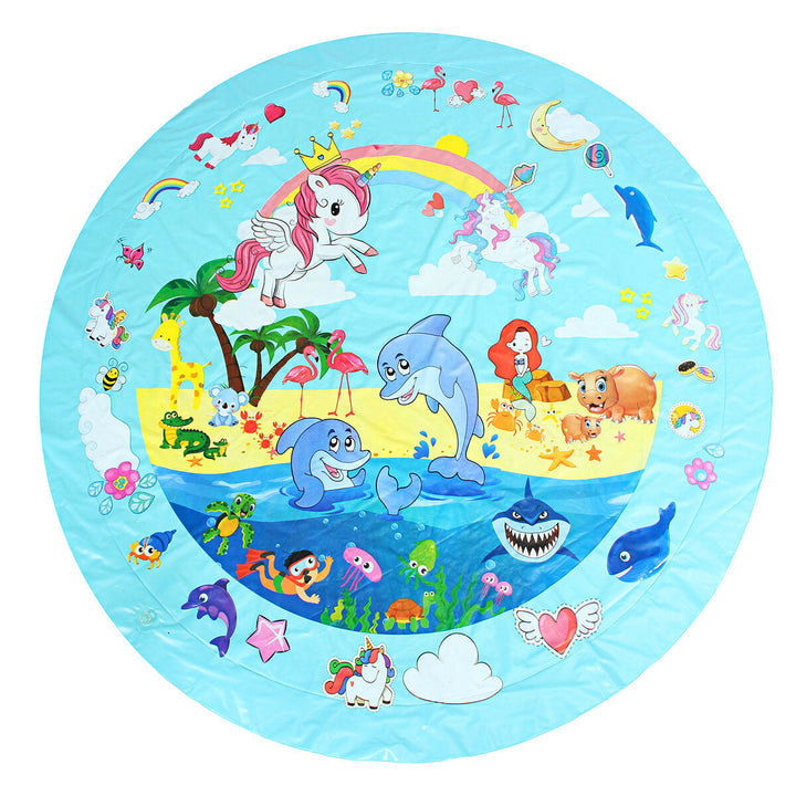 67inch Water Sprinkler Play Mat Summer Garden Sprinkler Pad Family Activities Image 8