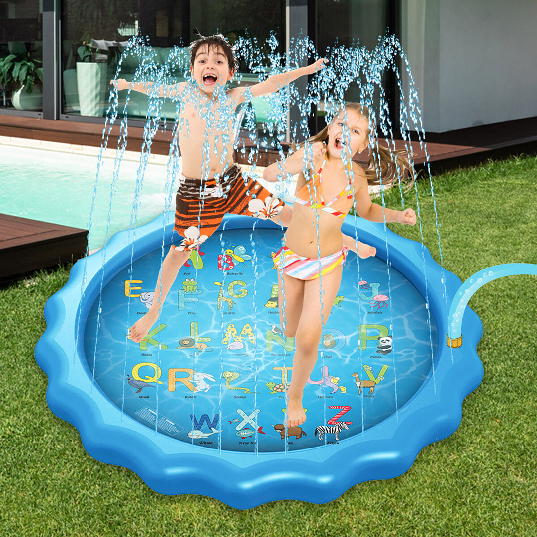 67inch Water Play Pad Swimming Air Mattress Sprinkler Games Water Mat Toys for 18 Month Up Baby Image 4