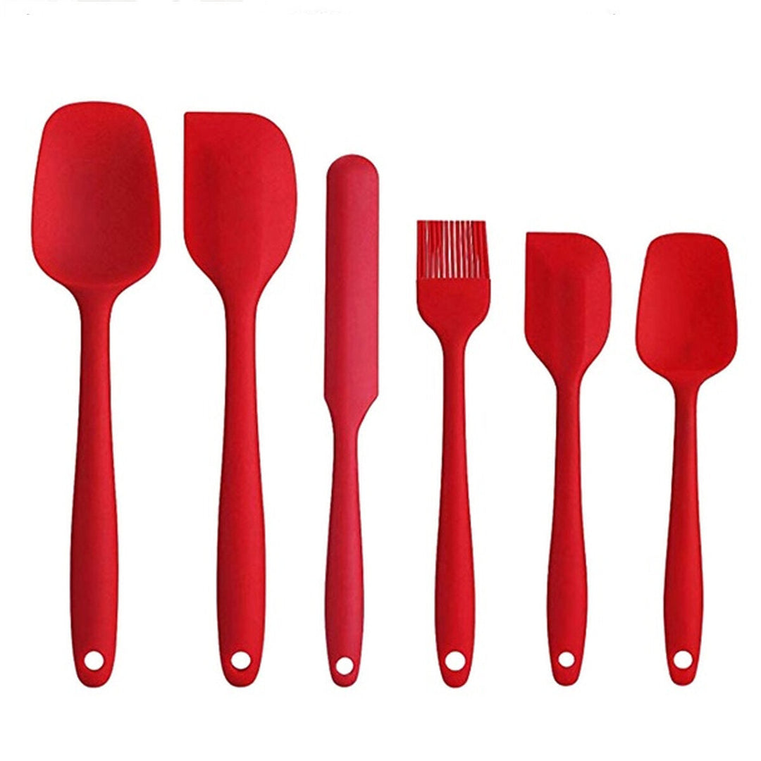 6PCS Non-Stick Rubber Spatula Set Heat-Resistant Spatula Kitchen Utensils Set Tools Kit Image 1