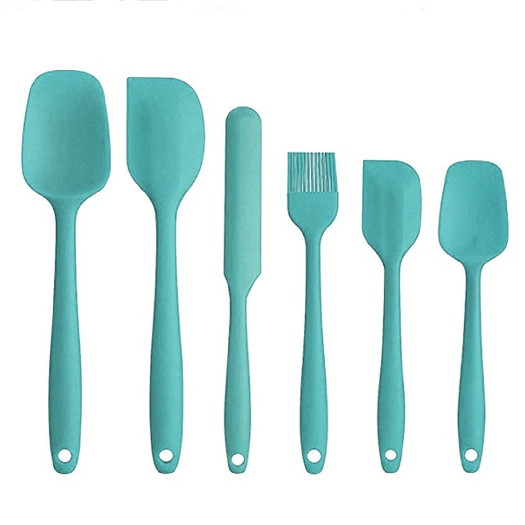 6PCS Non-Stick Rubber Spatula Set Heat-Resistant Spatula Kitchen Utensils Set Tools Kit Image 3