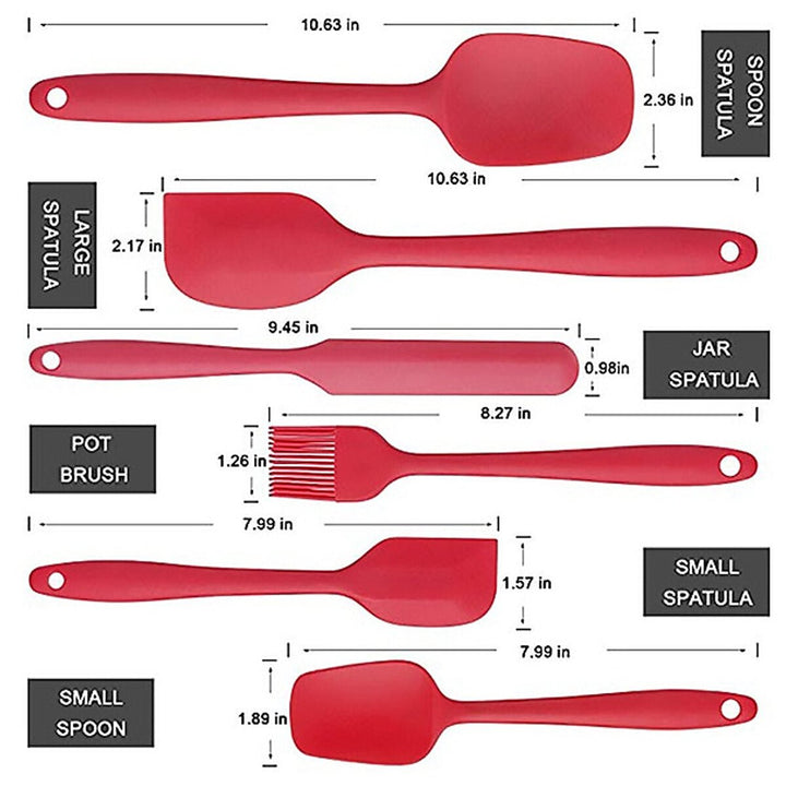 6PCS Non-Stick Rubber Spatula Set Heat-Resistant Spatula Kitchen Utensils Set Tools Kit Image 4