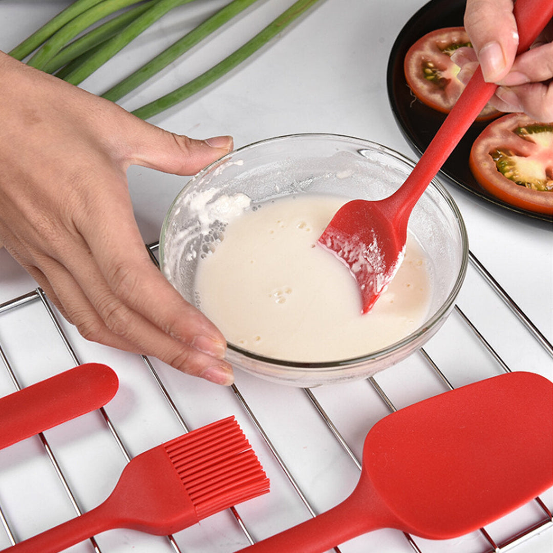 6PCS Non-Stick Rubber Spatula Set Heat-Resistant Spatula Kitchen Utensils Set Tools Kit Image 7