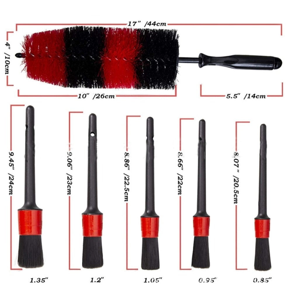 6pcs Car Wash Brush Wheel Brush Large Gap Brush Detail Brush for Car Cleaning Image 7