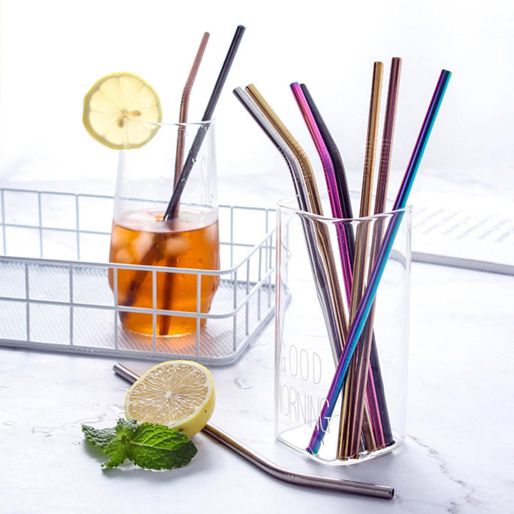 7 Color 2156mm Metal Straws Stainless Steel Straws Drinking Straw Reusable Image 3