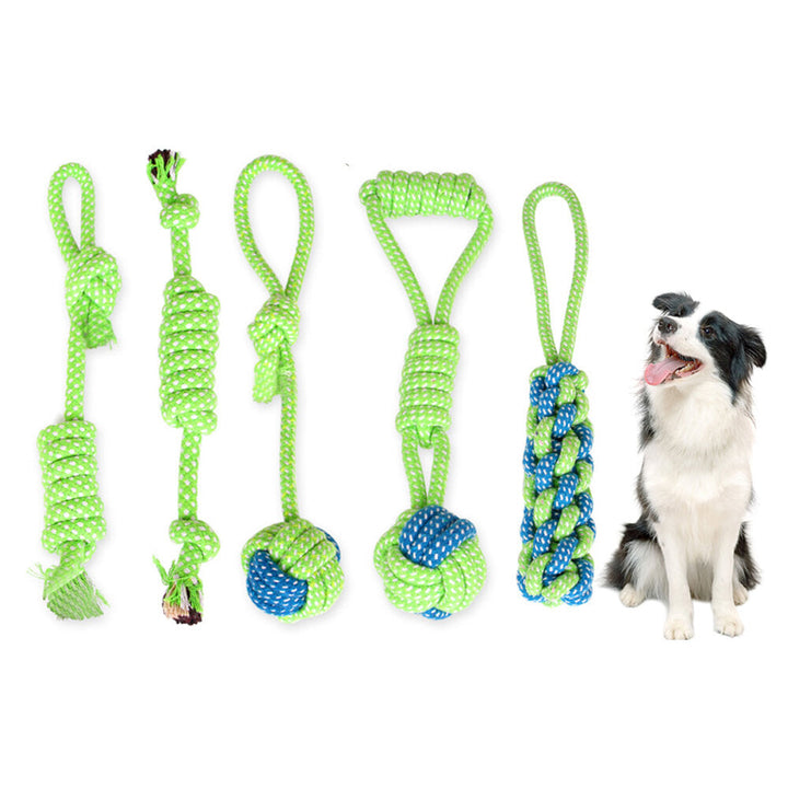 7/9 Pcs Dog Teeth Rope Strong Tooth Cleaning Chew Pet Toys Kit Image 1