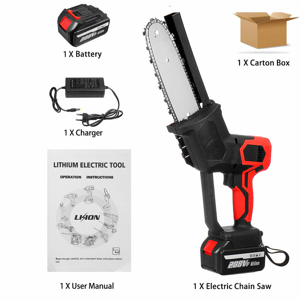 8 Inch Cordless Electric Chain Saw Brushless Motor Power Tools Chainsaw Image 2