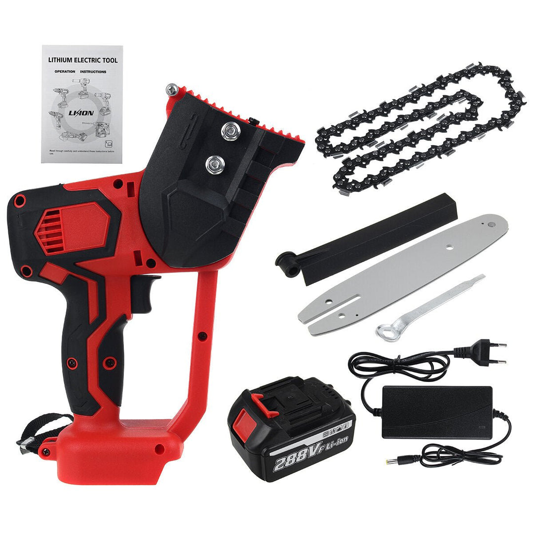 8 Inch Electric Chainsaw Cordless Wood Cutter One-Hand Saw Woodworking Saw Image 1