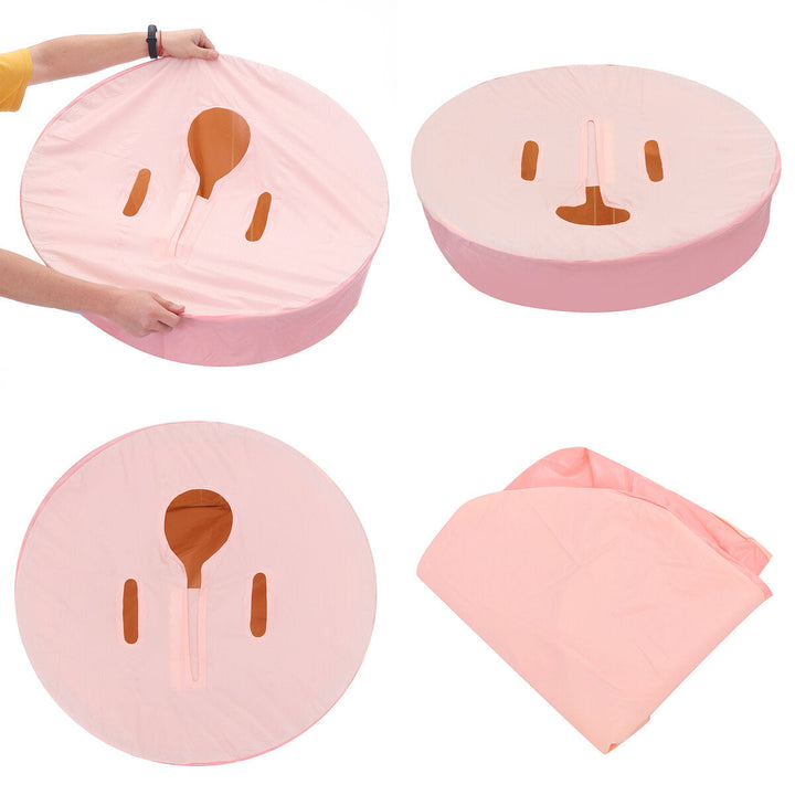 70cm Adult Folding Bath Barrel Insulation Cover for Bathroom Pink Image 1