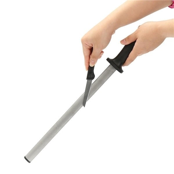 8 Inch 600 Grit Diamond Sharpener Steel Rod Knife Sharpening Tool Image 4