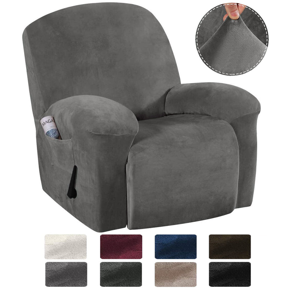 9 Colors Stretch Recliner Chair Covers Washable Fabric Non-slip Sofa Slipcovers Waterproof Seat Cover with Pocket Image 2