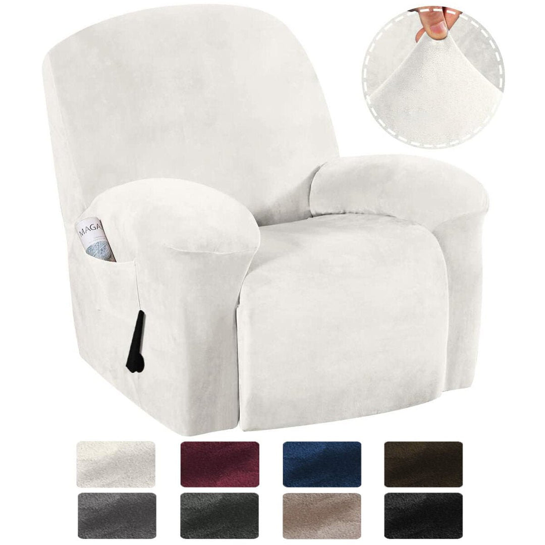 9 Colors Stretch Recliner Chair Covers Washable Fabric Non-slip Sofa Slipcovers Waterproof Seat Cover with Pocket Image 5