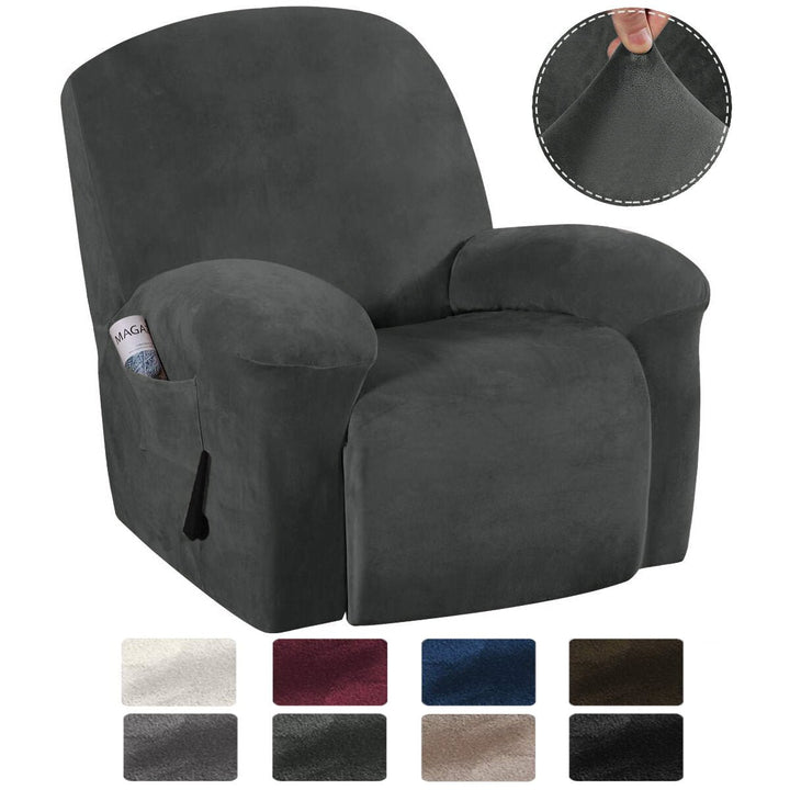 9 Colors Stretch Recliner Chair Covers Washable Fabric Non-slip Sofa Slipcovers Waterproof Seat Cover with Pocket Image 7