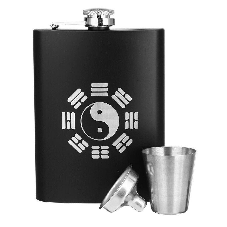 8oz Stainless Steel Pocket Liquor Hip Flask Drink Flagon with Funnel Image 1