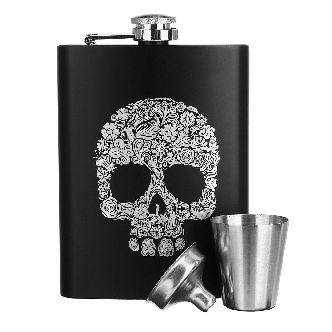 8oz Stainless Steel Pocket Liquor Hip Flask Drink Flagon with Funnel Image 1