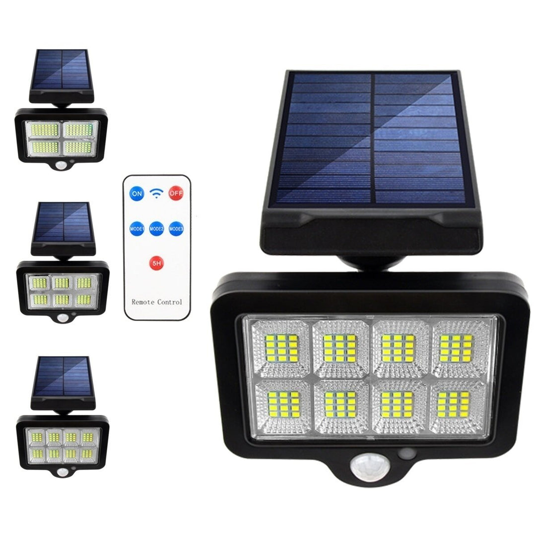 96/120/160 LED Solar Motion Sensor Lights Security Wall Lamp Floodlight Remote Control Image 12