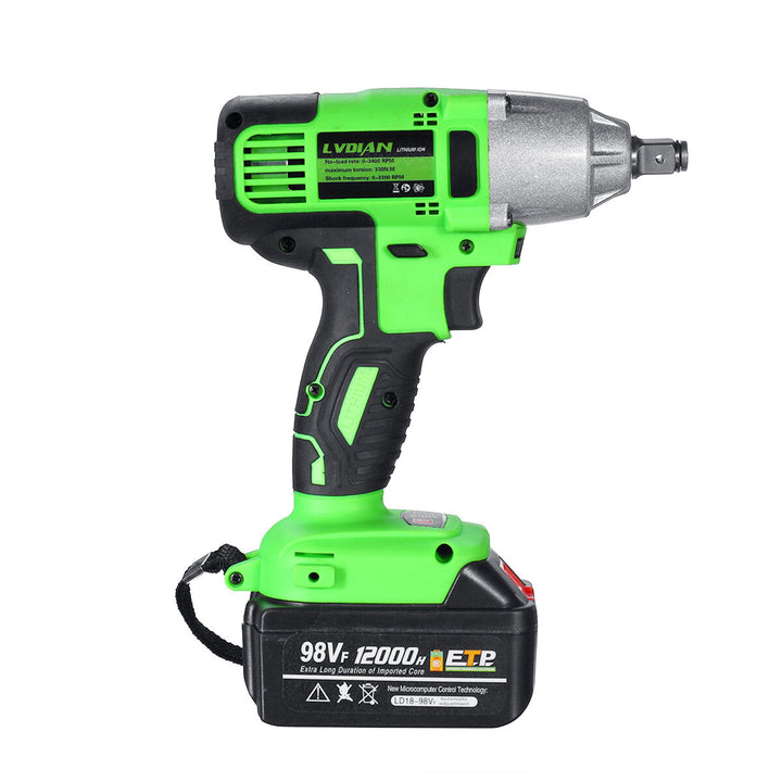 98VF Brushless Impact Wrench 320N.m Electric Cordless Rechargeable Driver Woodworking Tools Image 1