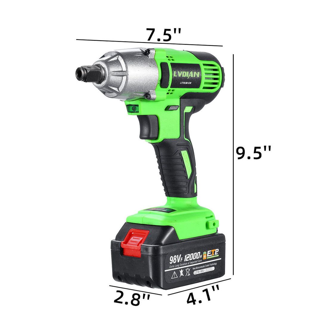 98VF Brushless Impact Wrench 320N.m Electric Cordless Rechargeable Driver Woodworking Tools Image 4