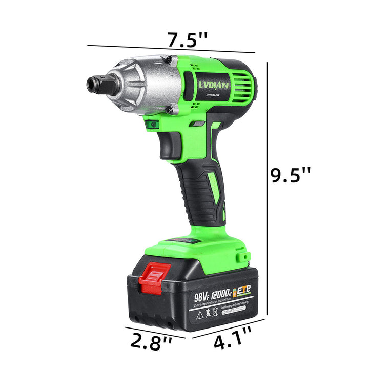 98VF Brushless Impact Wrench 320N.m Electric Cordless Rechargeable Driver Woodworking Tools Image 4