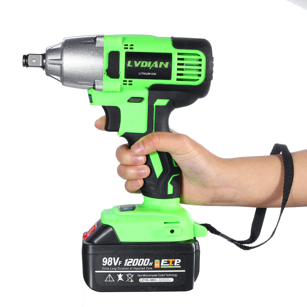 98VF Brushless Impact Wrench 320N.m Electric Cordless Rechargeable Driver Woodworking Tools Image 5