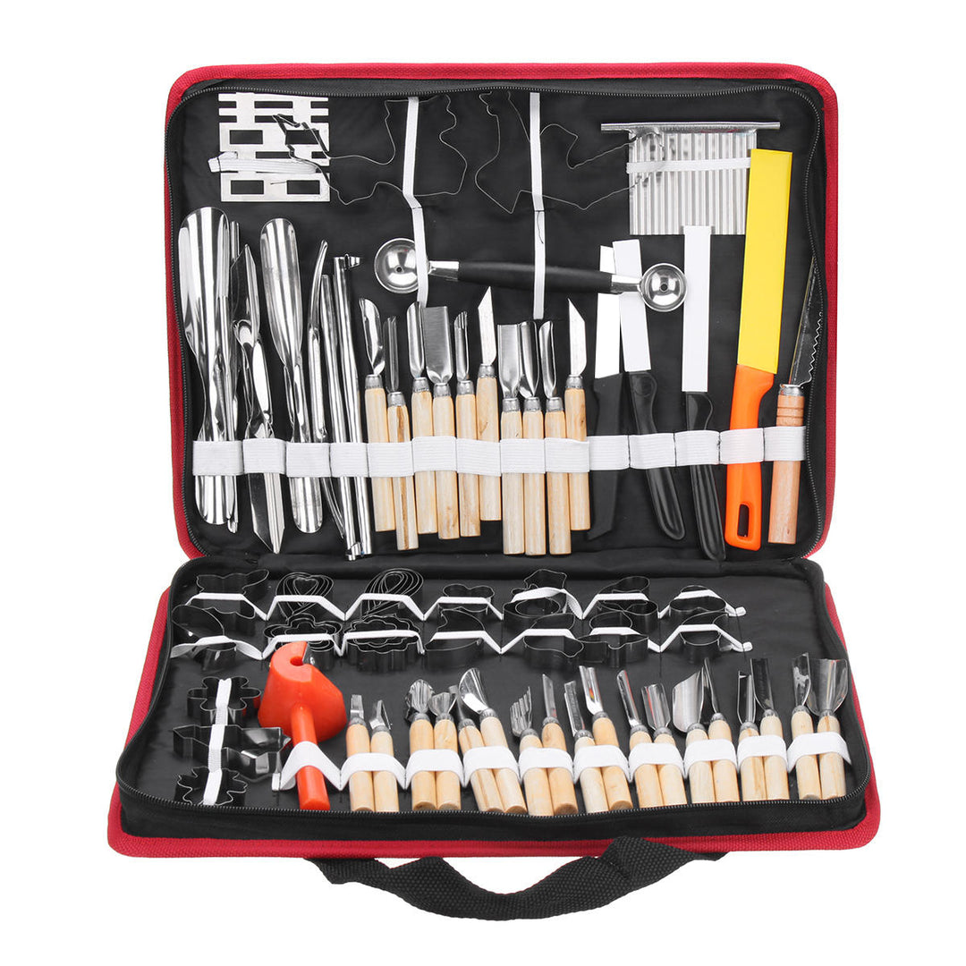 80Pcs Portable Carving Tool Vegetable Food Fruit Wood Box Carving Cutter Set Image 6