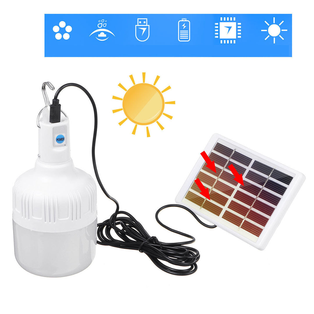 80W Waterproof USB Charging Solar Charging Camping Light Solar Light Fishing Lamp Hooking Lighting Image 3