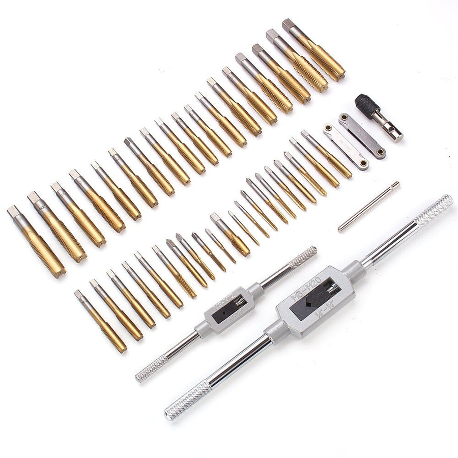 86Pcs Hard Alloy Plating Titanium SAE Tap And Die Set Combination Metric Tools Kit Image 1