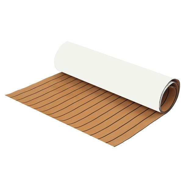 89x230cmx6mm Dark Brown With Black Lines Boat EVA Foam Faux Teak Decking Sheet Image 3