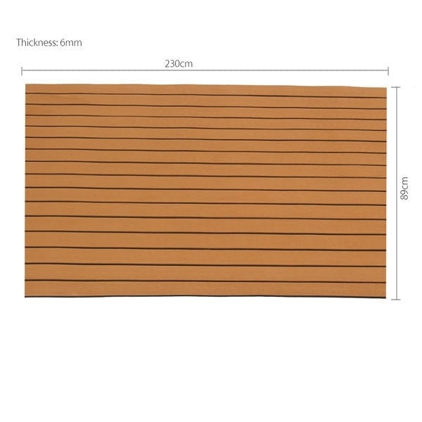 89x230cmx6mm Dark Brown With Black Lines Boat EVA Foam Faux Teak Decking Sheet Image 7