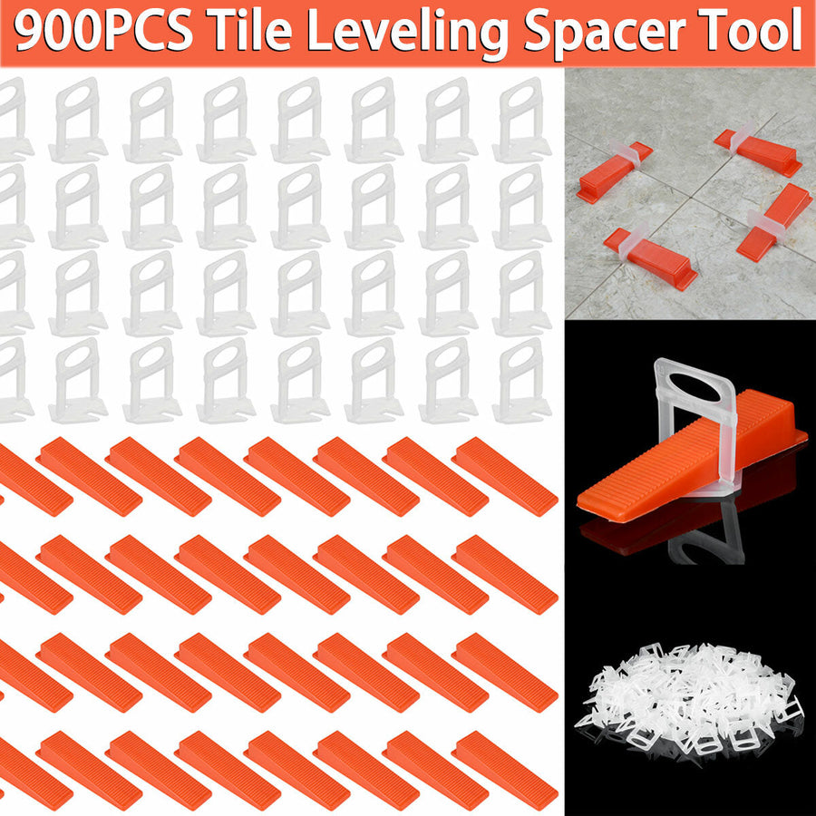 900PCS Tile Leveling Spacer System Tool Kit Wedge + Clips Locator Without Plier Image 1