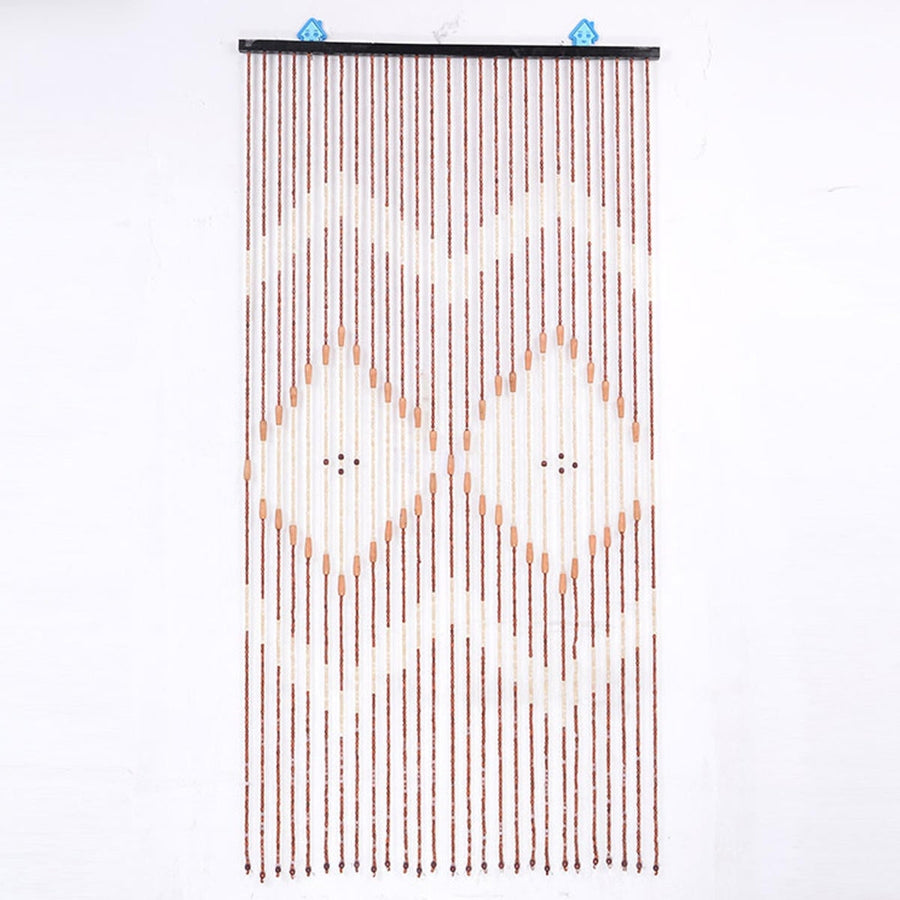 90x175cm 27Line Wooden Bead Curtains Fly Screen Porch Bedroom Living Room Divider Image 1