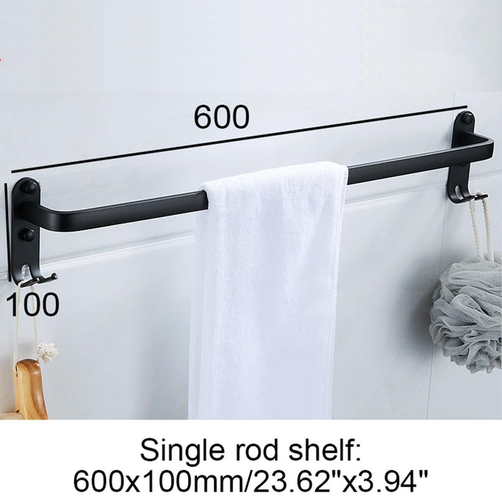 Aluminum Bathroom Shower Caddy Shelf Wall-mounted Rack Organizer Towel Holder Image 3