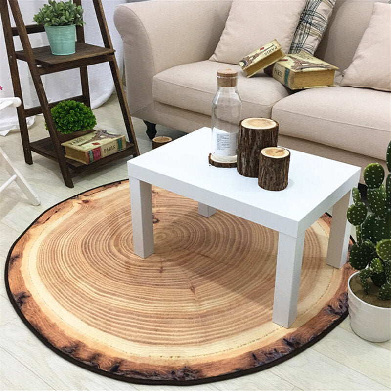 Annual-Rings Floor Carpet Soft Short Flannel Round Floor Mat For Home Office Study Decoration Image 5