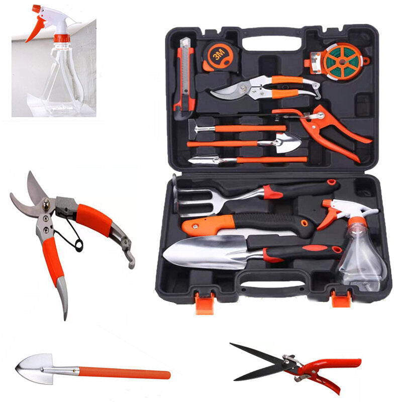 Aluminum Alloy Garden Tool Box Elbow Branch Shears Big Wood Saw Aluminum Alloy Shovel 12 Piece Garden Tool Set Image 2