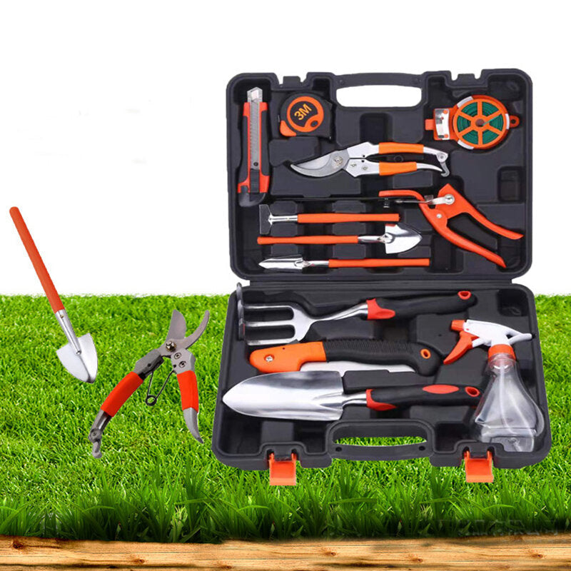 Aluminum Alloy Garden Tool Box Elbow Branch Shears Big Wood Saw Aluminum Alloy Shovel 12 Piece Garden Tool Set Image 7