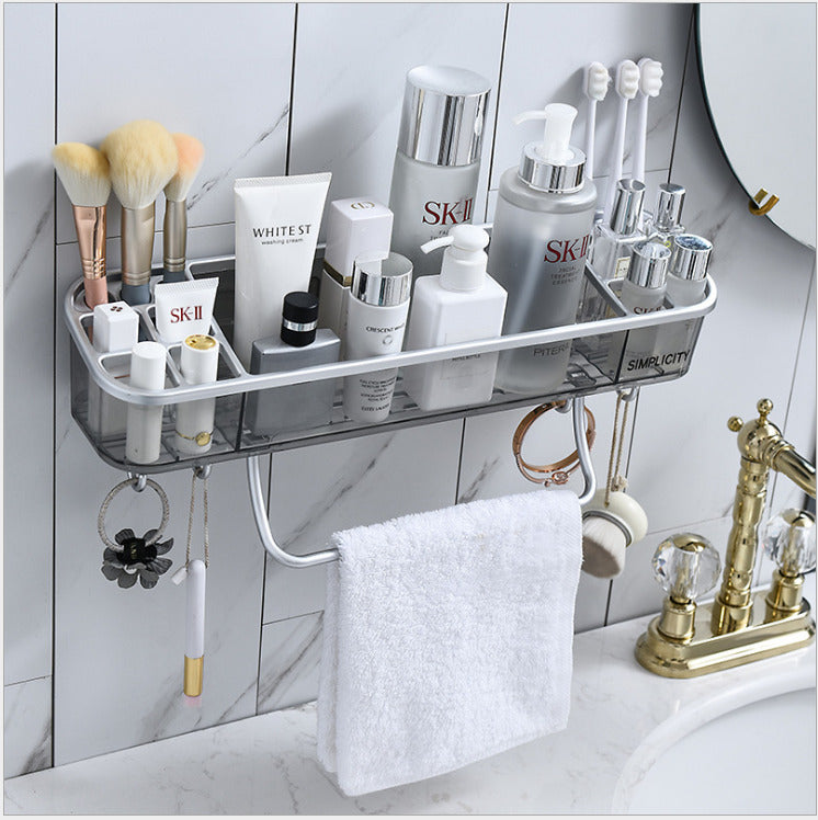 Bathroom Triangular Shower Shelf Corner Bath Storage Holder Rack With Hooker Image 5