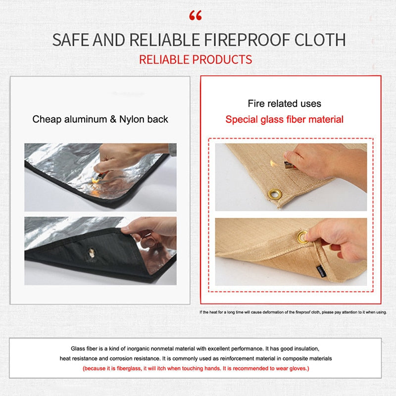 Barbecue Fire Mat Camping Fireproof Cloth Picnic BBQ Heat Insulation Pad High Temperature Anti-Scald Flame Retardant Image 3