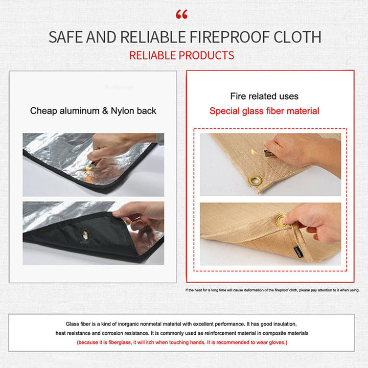 Barbecue Fire Mat Camping Fireproof Cloth Picnic BBQ Heat Insulation Pad High Temperature Anti-Scald Flame Retardant Image 3