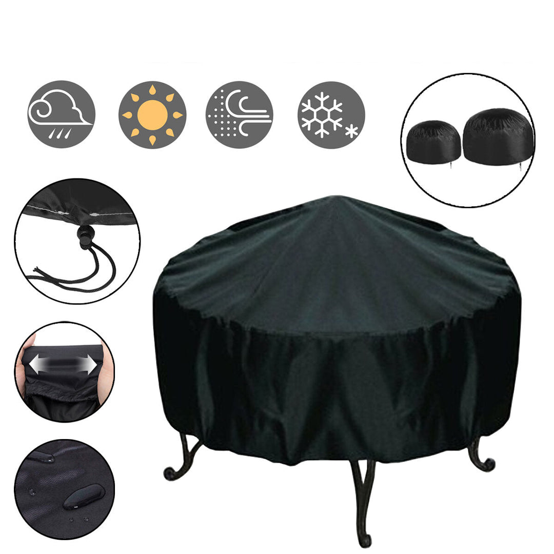 BBQ Gill Cover Waterproof UV Protector Gas Charcoal Burner Round Cover Outdoor Camping Picnic Image 1