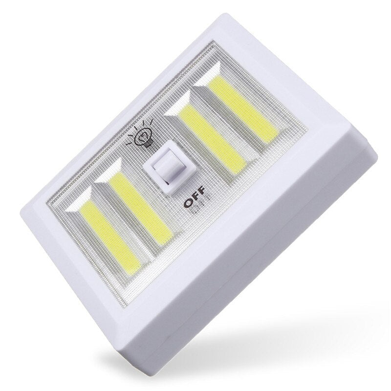 Battery Powered 4 COB LED Switch Night Light Wall Lamp For Kitchen Cabinet Garage Closet Camp Emergency Lamp Image 8