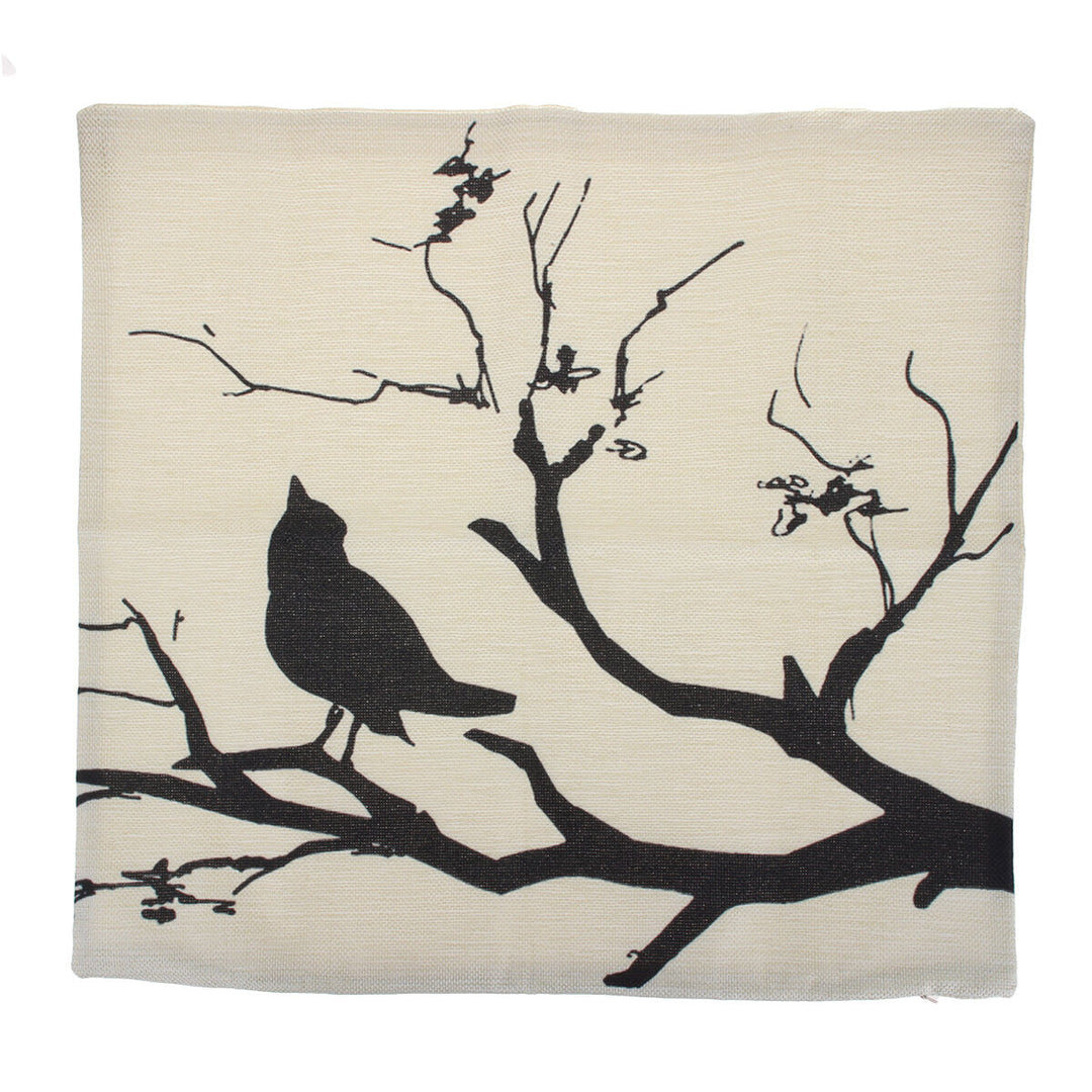 Branch Bird Throw Pillow Case Cushion Cover Linen Pillow Protector 4545cm  for Bedroom Couch Sofa Bed Car Image 2