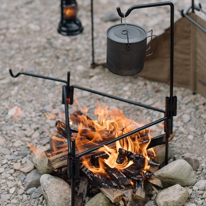 Burning Fire Rack Portable Picnic Firewood Rack Triangle Stable Outdoor Camping Barbecue Image 5