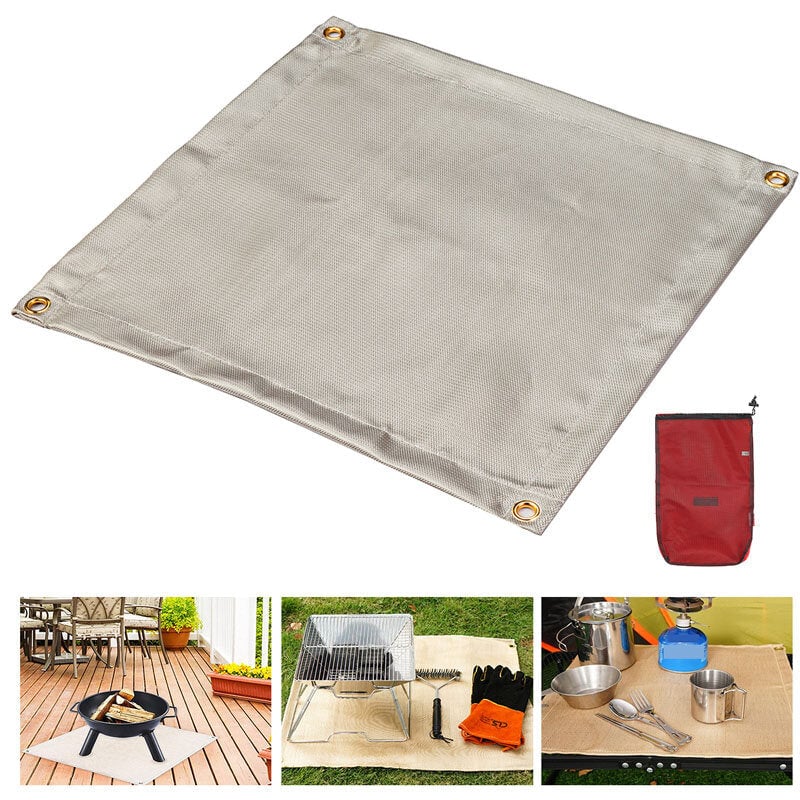 Camping Fireproof Grill Mat Cloth Flame Retardant Ember Mat Blanket Heat Insulation Pad For Outdoors Barbecue Image 1